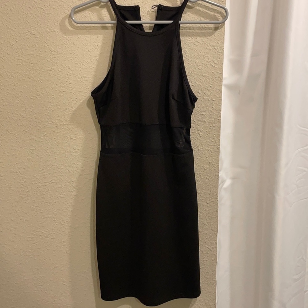 Forever 21 little black dress MED Sheer midriff